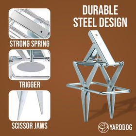 YARDDOG Mole Trap compact-packaged design fits tight yard spaces.