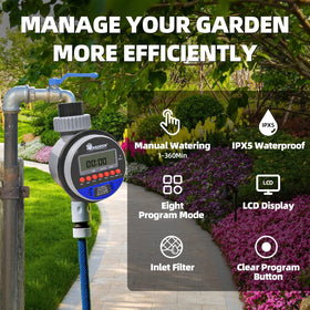 Yardeen outdoor timer with waterproof cover protects electronics during rain