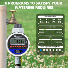 Yardeen timer with swivel connection for quick, tool-free hose setup