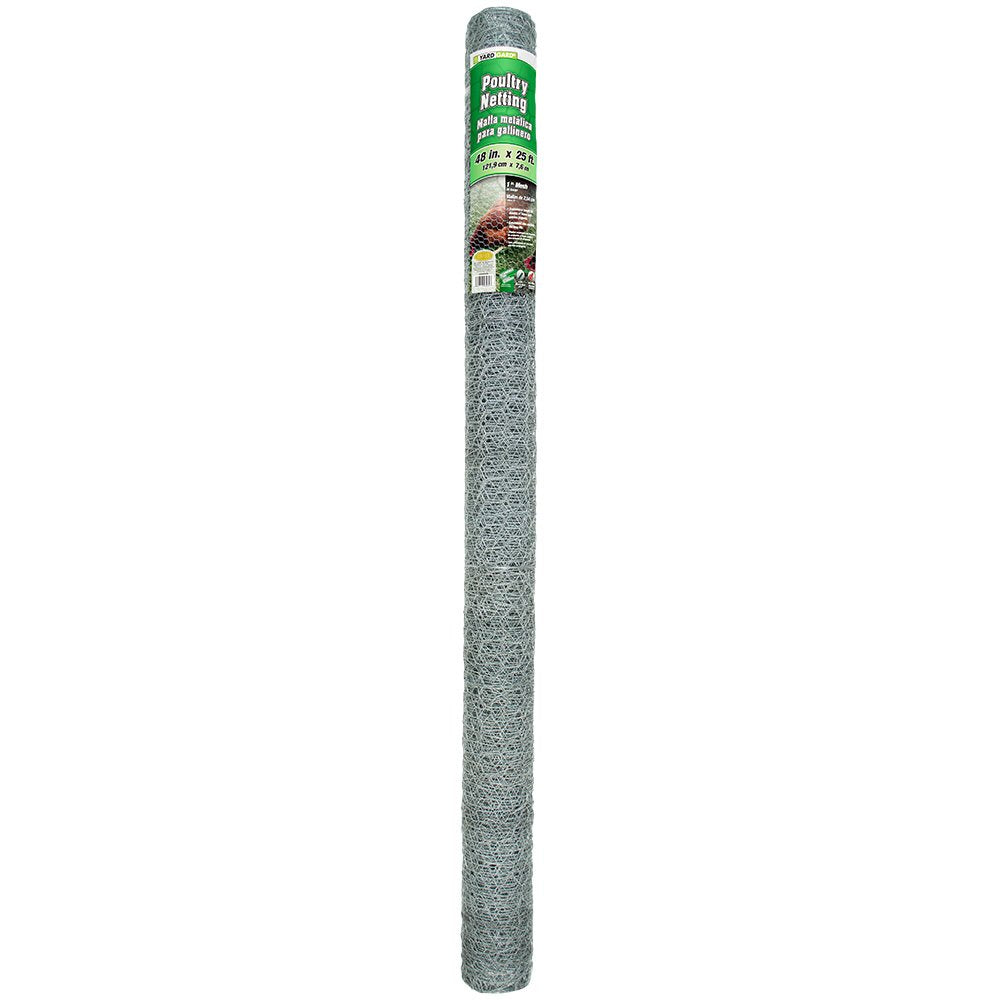 YARDGARD 1-Inch mesh poultry netting roll, durable galvanized steel for outdoor use.