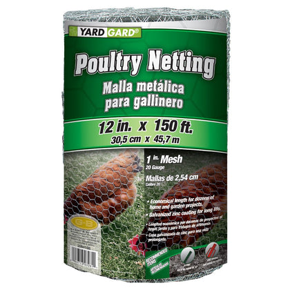 YARDGARD 1-Inch Poultry Netting secures coop enclosure with durable, easy-to-set mesh.