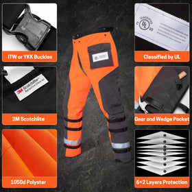 YARDMARIS chaps' 3M reflective stripes boost visibility during low-light work