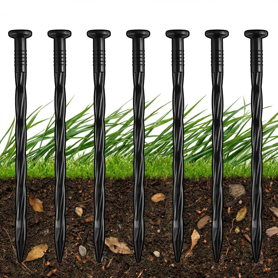 YardSeal 8-inch spiral landscape spike anchors soil for durable edging