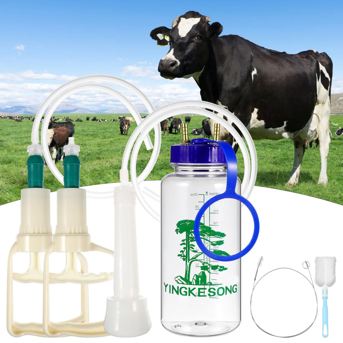 Yardwe 1000ml milking bottle — clear measurement aids precise yield monitoring.
