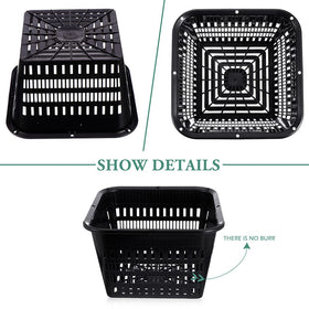 Yardwe 7 inch square net pot side view illustrating stable placement