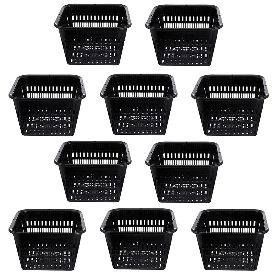 Yardwe 7 inch square net pot top view showing airflow and drainage benefits