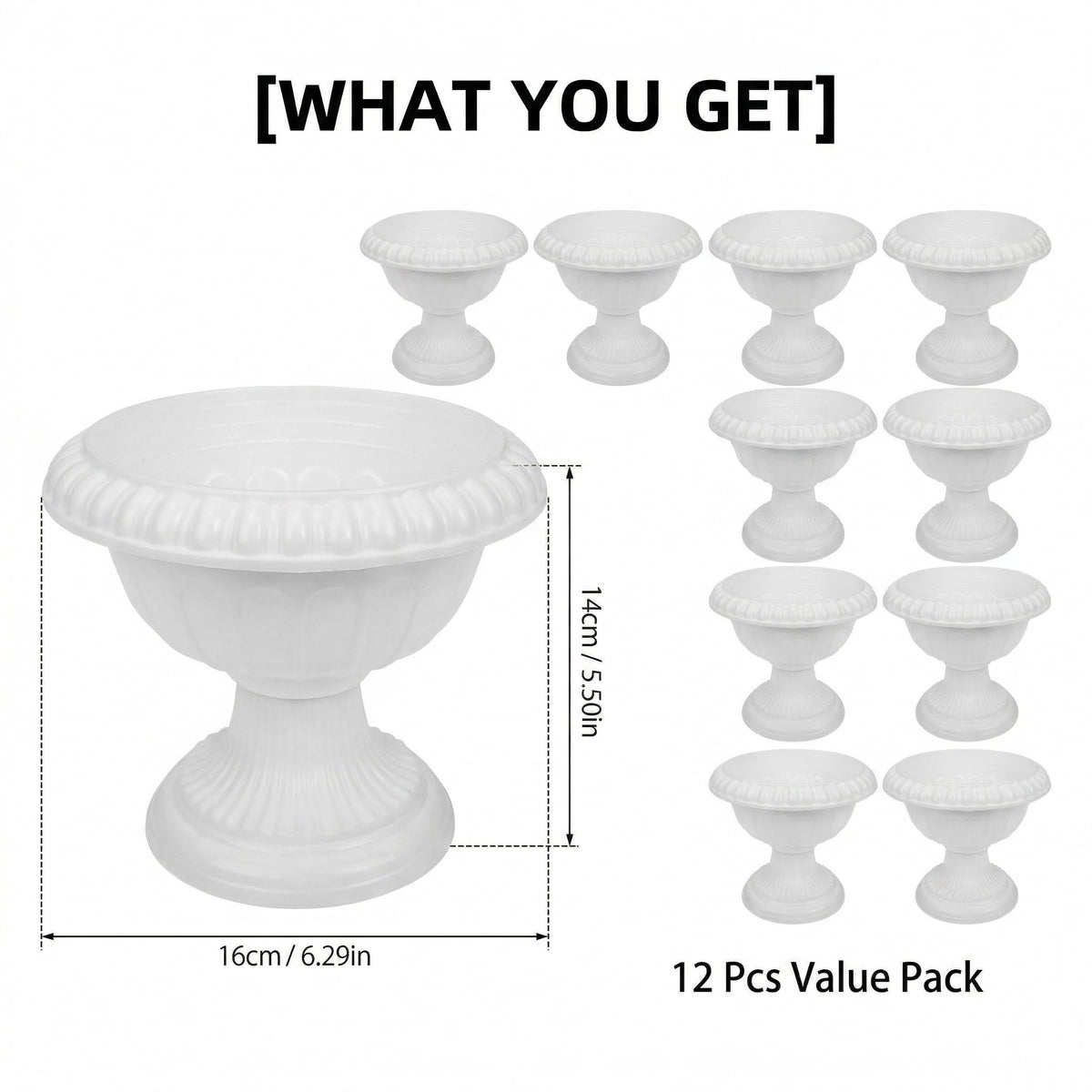 Yardwe pedestal-set urn planters create cohesive decor across tables