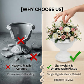 Yardwe vintage white urn adds timeless charm to centerpieces