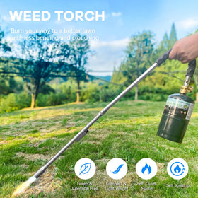 Yardwizard weed torch supports multi-use for weeding and campfire lighting