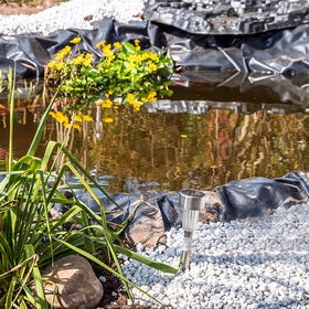 Yarlung backyard pond project with liner for easy installation