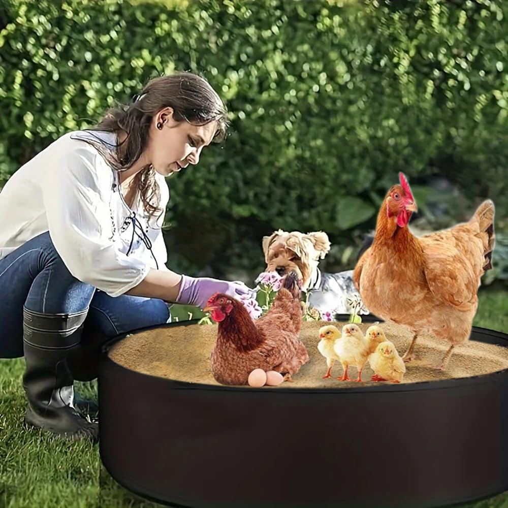 Yarrkc tub used with chickens shows capacity and easy setup