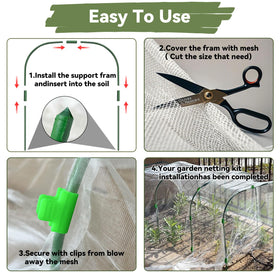 YATHO clip and connector system securing netting for a snug fit