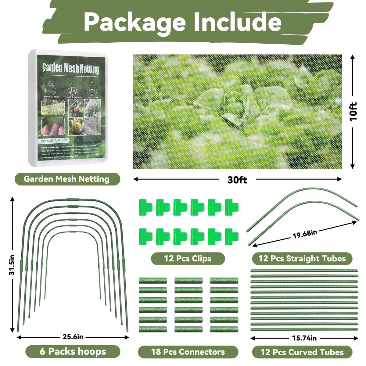 YATHO raised-bed protection netting protecting vegetables outdoors