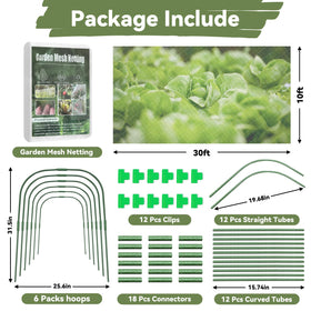 YATHO raised-bed protection netting protecting vegetables outdoors