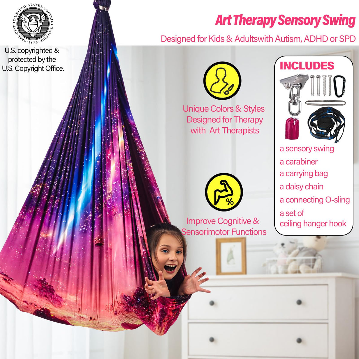 Yatoco sensory swing double-layer fabric for durable, comfortable use.