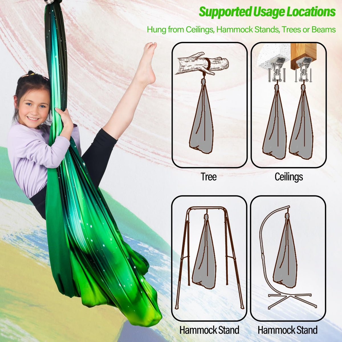 Yatoco Sensory Swing supports 300 lbs for kids and adults.