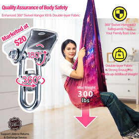 Yatoco sensory swing mounted indoors or outdoors with complete installation options.