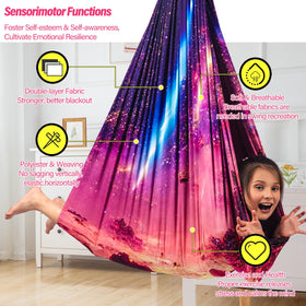 Yatoco sensory swing supports up to 300 lbs for kids and adults.