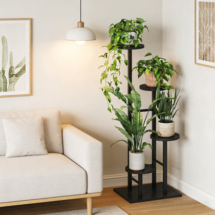 YAUKTAK 5-tier plant stand indoor, front view, organizes multiple pots beautifully.