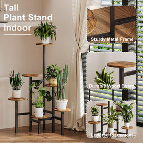 YAUKTAK 6-tier stand indoors in living room elevates plants for focal color.