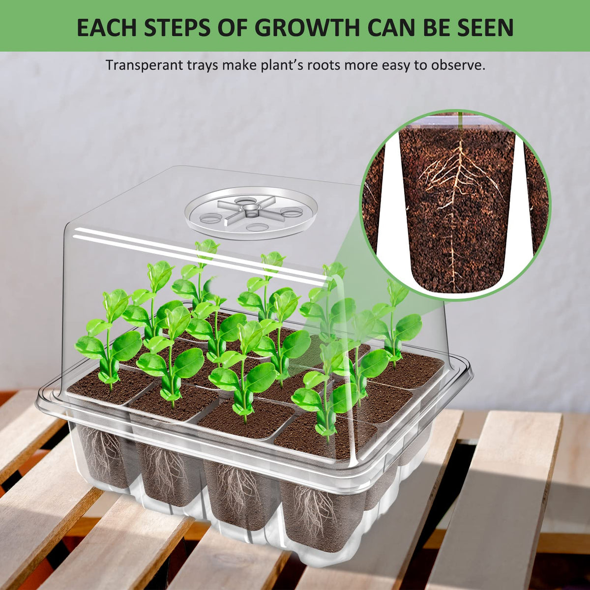 Yaungel 120-cell kit fits balconies, terraces and windowsills for compact farming.