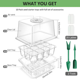Yaungel propagator includes labels and tools for easy seedling tracking.