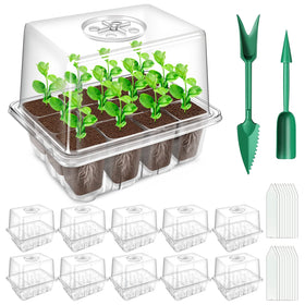 Yaungel seed starting trays 120 cells showing durable 0.8mm PVC for reusable germination.
