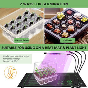 Yaungel seed trays with bottom drainage holes promote healthy water management.