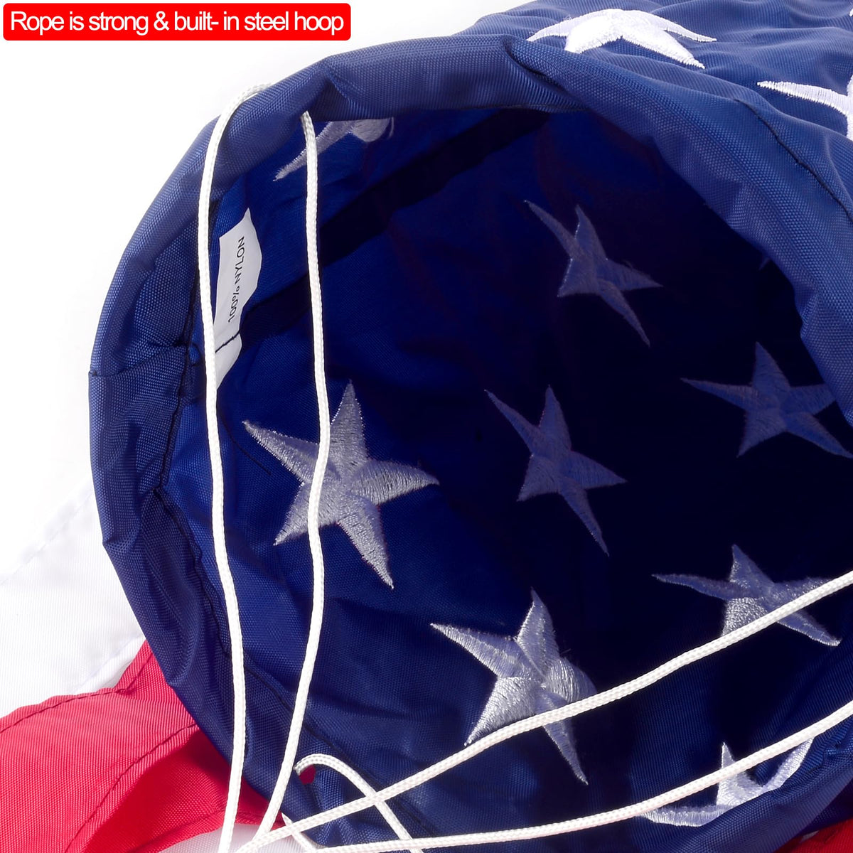 YAVOUN Windsock with embroidered stars adds vivid color to your home.