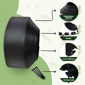 Yawfold Landscape Edging uses flexible PE material for easy shaping around curves.