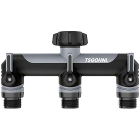 Yayamz 3-way hose splitter assembly for versatile garden watering.