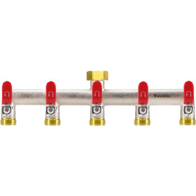 Yayamz 5-way garden hose splitter front view with five outlets for simultaneous use