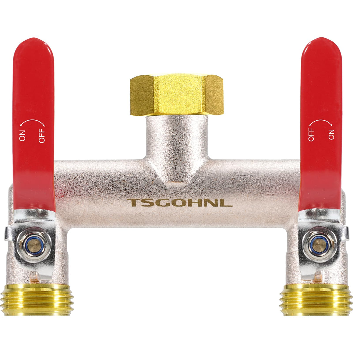 Yayamz garden hose splitter two-way valve for versatile irrigation setups.