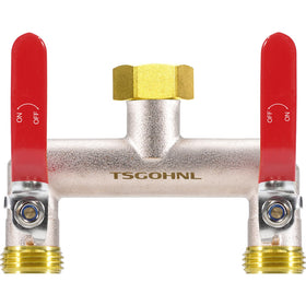 Yayamz garden hose splitter two-way valve for versatile irrigation setups.