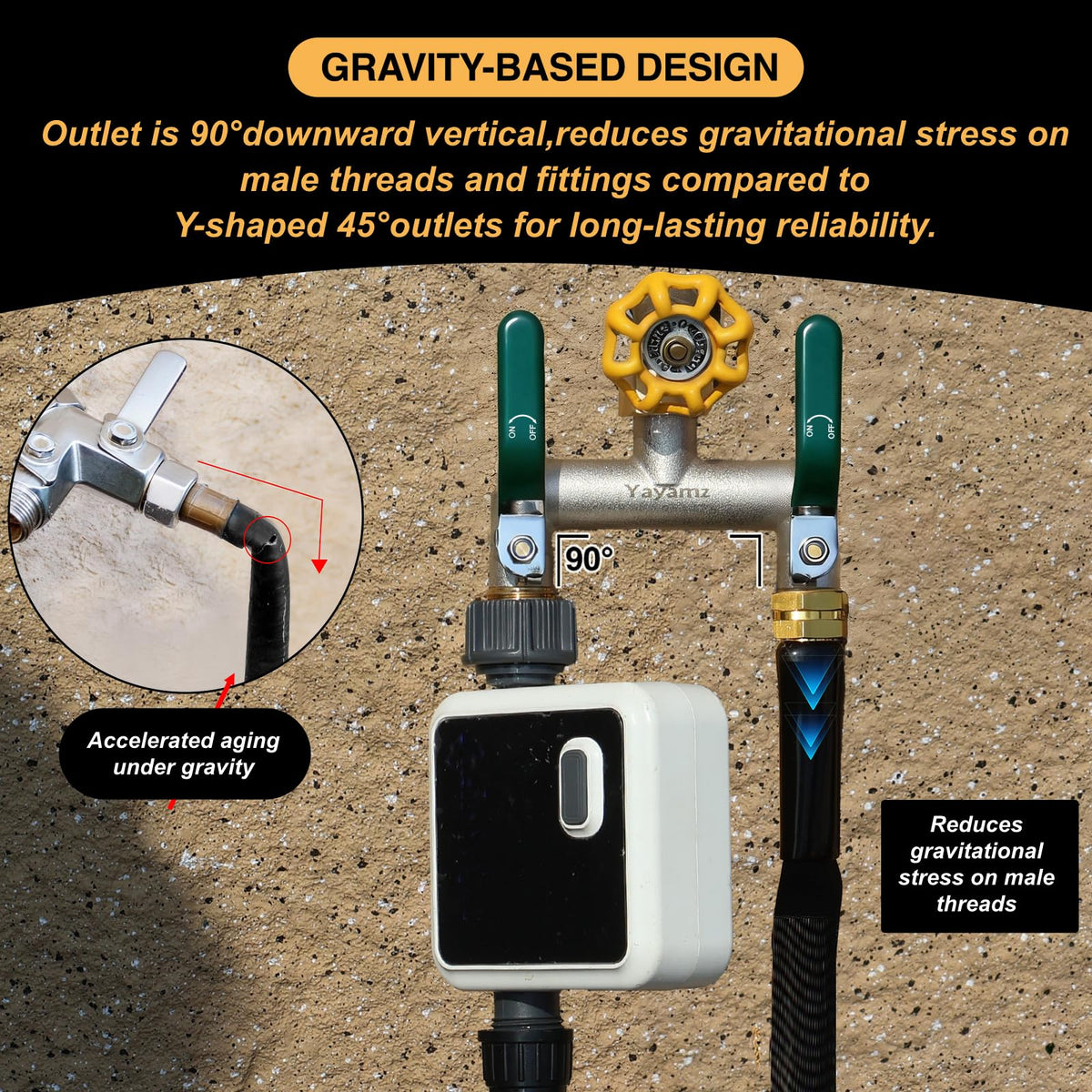 Yayamz UV-resistant brass body resists sun and rust for outdoors
