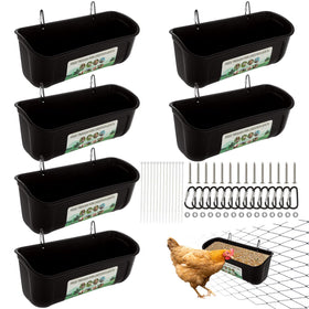 YAYODS chicken feeder hanging 3.5 quart keeps feed clean and accessible.