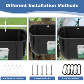 YAYODS fence mount feeder attached to metal mesh for organized feeding.