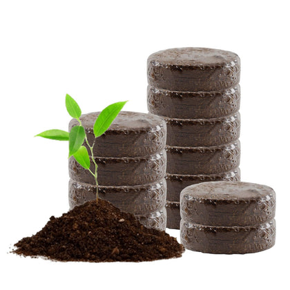 YBB 12-pack coco coir discs in individual packs, ideal for seed starting setups.