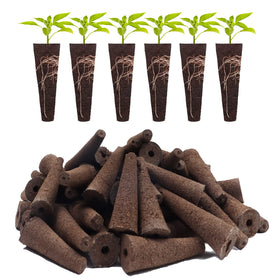 YBB hydroponic grow sponges 50-pack packaging shows peat-based seed pods.