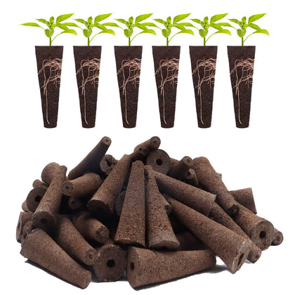 YBB hydroponic grow sponges 50-pack packaging shows peat-based seed pods.