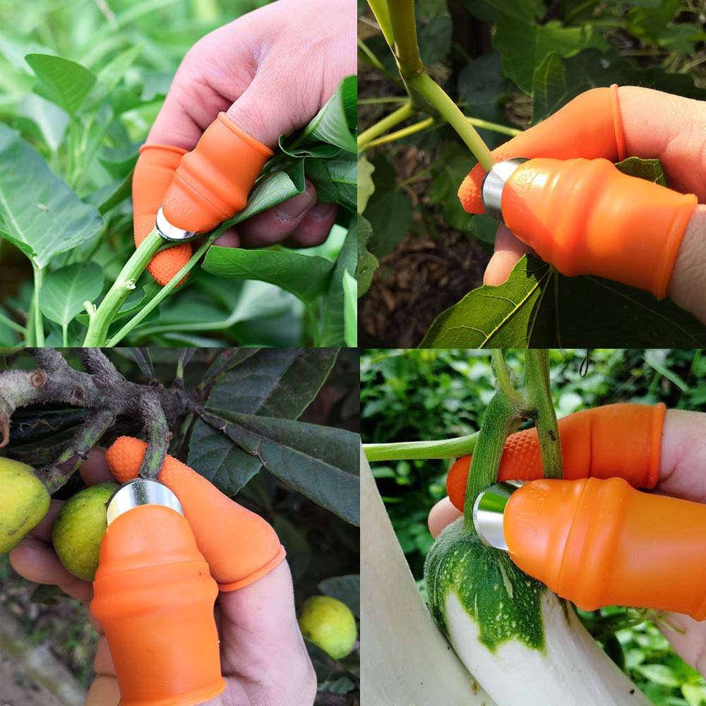 YBB thumb cutter enables one handed picking in the garden