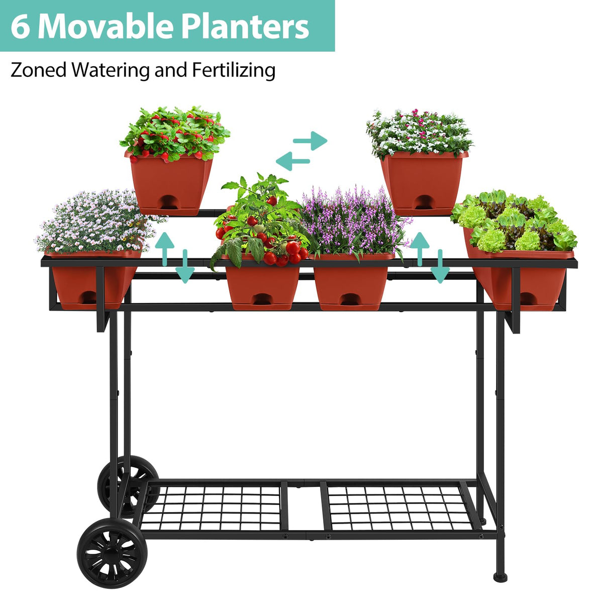 YBING elevated garden bed with wheels, assembly-ready for quick setup