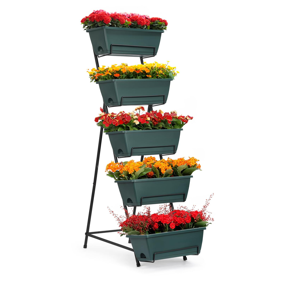 YBING vertical 5-tier garden bed, ideal for compact balcony planting.