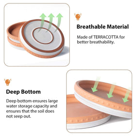 YBX 8-inch terracotta saucer in terracotta, compatible with standard pots