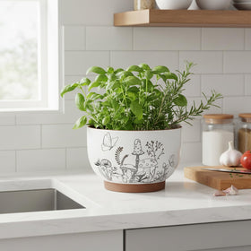 YBX ceramic planter closeup showing glaze and durable finish