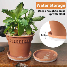 YBX premium ceramic tray detail for terracotta plant saucer