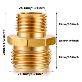 YCCOKJJ brass bathroom hose connector showing durable threads and rustproof finish for reliable use
