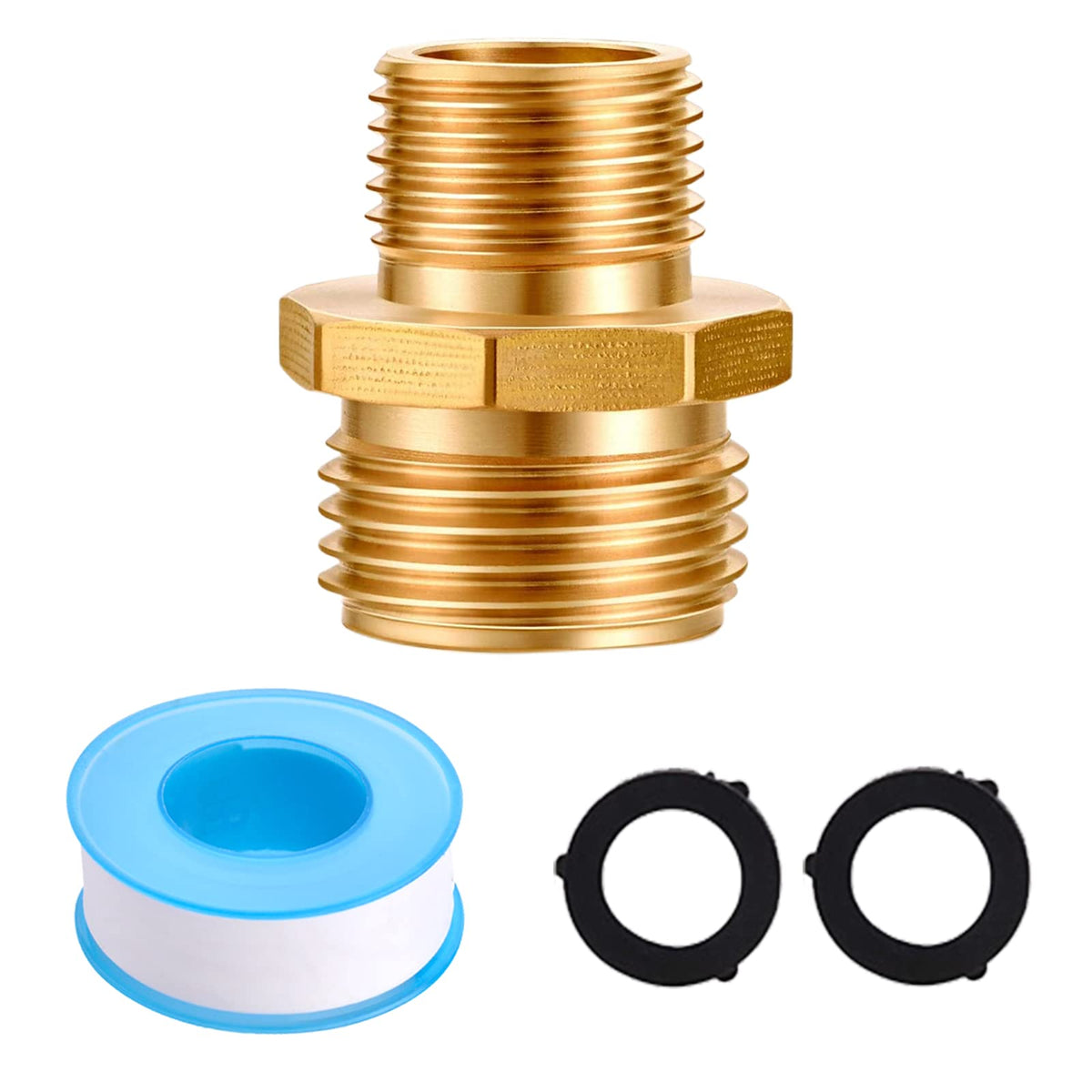 YCCOKJJ solid brass garden hose adapter with 3/4 GHT to 1/2 NPT for secure fit