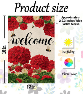 YCDMLJC bee-floral garden flag showcases vibrant spring colors for lawn or porch decor.