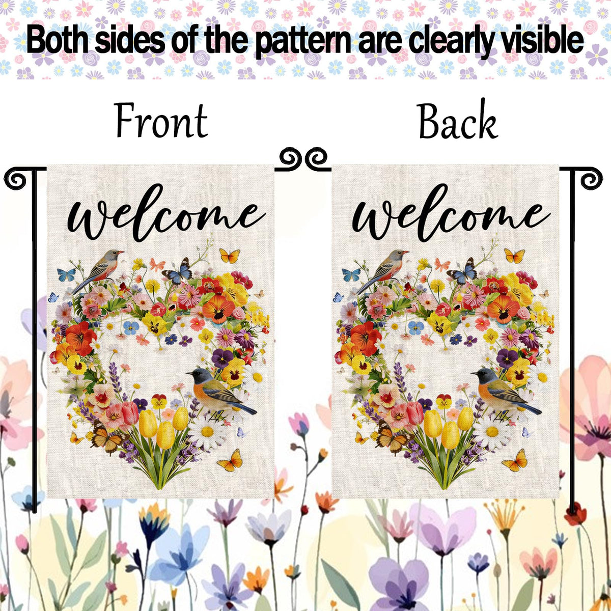 YCDMLJC Double-sided spring flag reads correctly from either side for versatile display